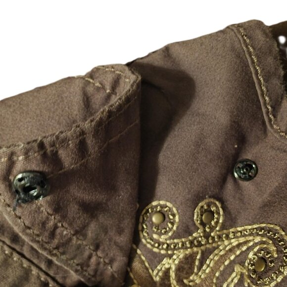 HARLEY DAVIDSON Women's Vest Top XL brown Embroidered Logo sleeveless zippered - Picture 5 of 8